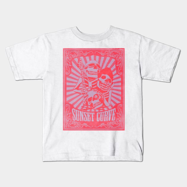 SUNSET CURVE ROCK BAND (POSTER VERSION) #2 Kids T-Shirt by ARTCLX